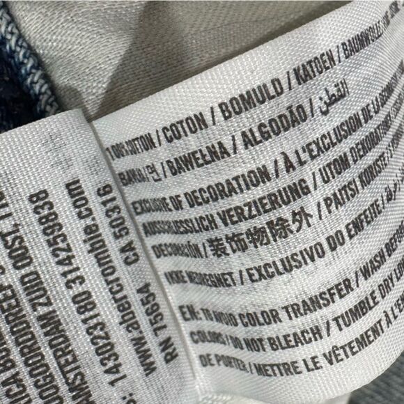 Abercrombie and Fitch Raw Hem Mini Jean Denim Skirt Women’s 24 - Picture 3 of 4